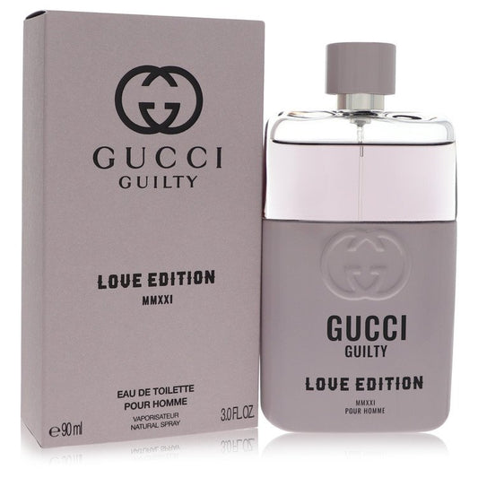 Gucci Guilty Love Edition MMXXI by Gucci Eau De Parfum Spray 3 oz for Men With Engraving