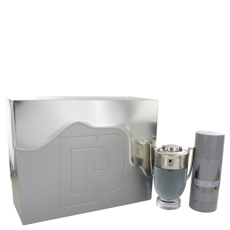 Invictus by Paco Rabanne Gift Set -- 3.4 oz Eau De Toilette Spray + 5.1 oz Deodorant Spray for Men