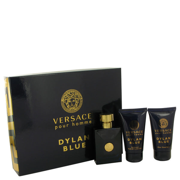 Versace Pour Homme Dylan Blue by Versace Gift Set -- 1.7 oz Eau De Toilette Spray + 1.7 oz After Shave Balm + 1.7 oz Shower Gel for Men
