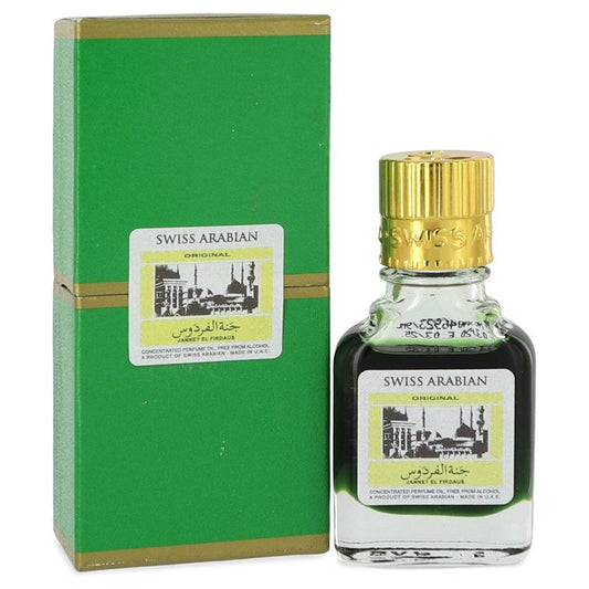 Jannet El Firdaus by Swiss Arabian Concentrated Perfume Oil Free From Alcohol (Unisex Green Attar) .30 oz f