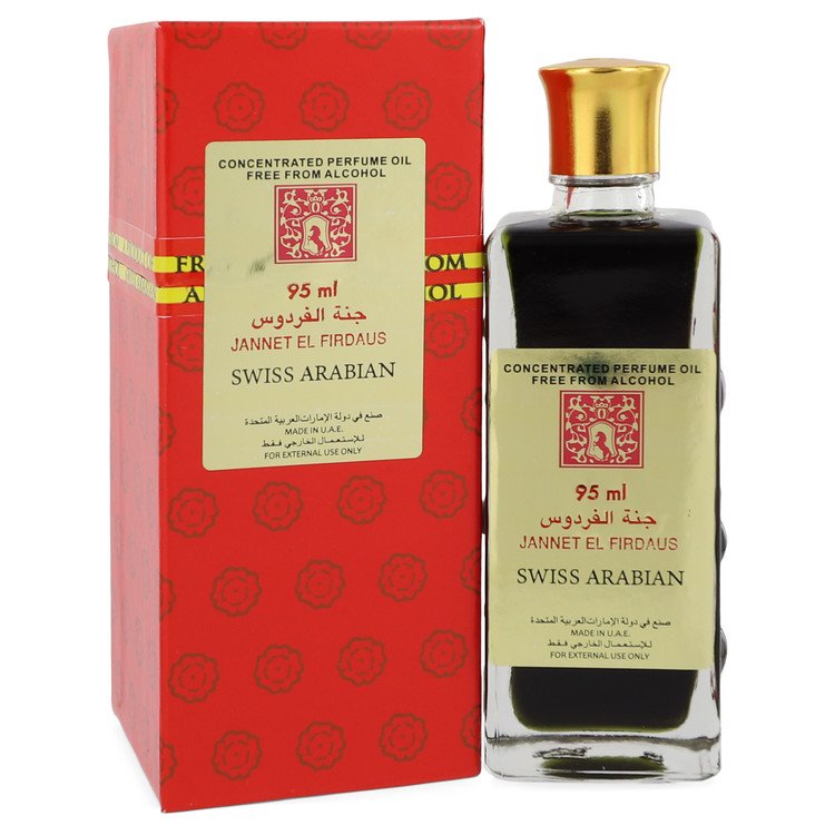 Jannet El Firdaus by Swiss Arabian Concentrated Perfume Oil Free From Alcohol (Unisex White Attar) .30 oz
