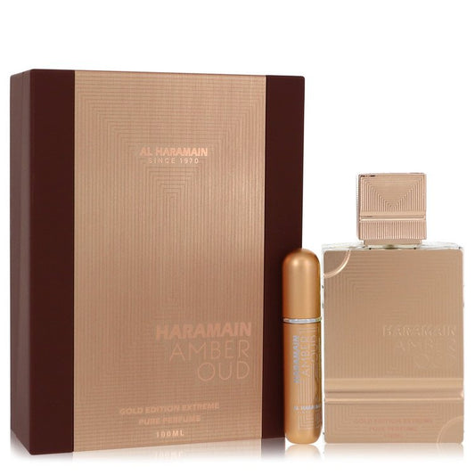 Al Haramain Amber Oud Gold Edition Extreme by Al Haramain Gift Set 3.4 oz 3.4 Pure Perfume Spray + 0.34 oz Refillable Spray    for Women