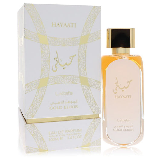 Lattafa Hayaati Gold Elixir by Lattafa Eau De Parfum Spray (Unisex) 3.4 oz for Women